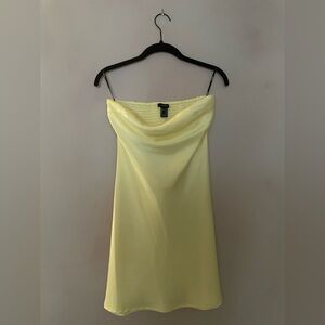 Forever 21 Strapless Light Yellow Dress